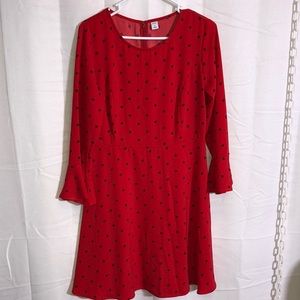 Old Navy Red Dress with Black Dots